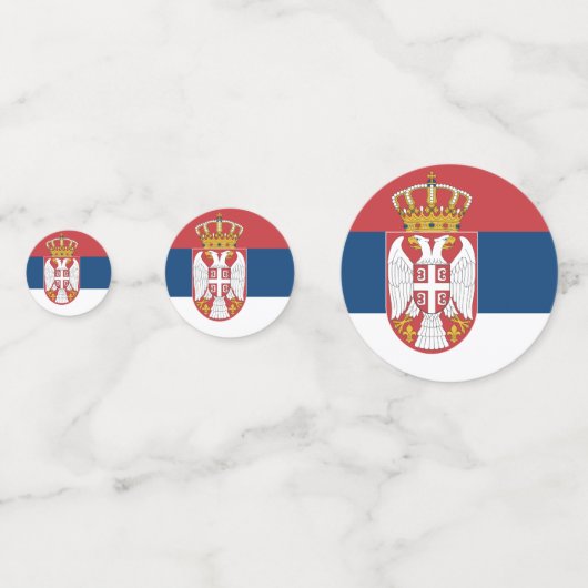 Table confetti avec drapeau de la Serbie (Derrière)