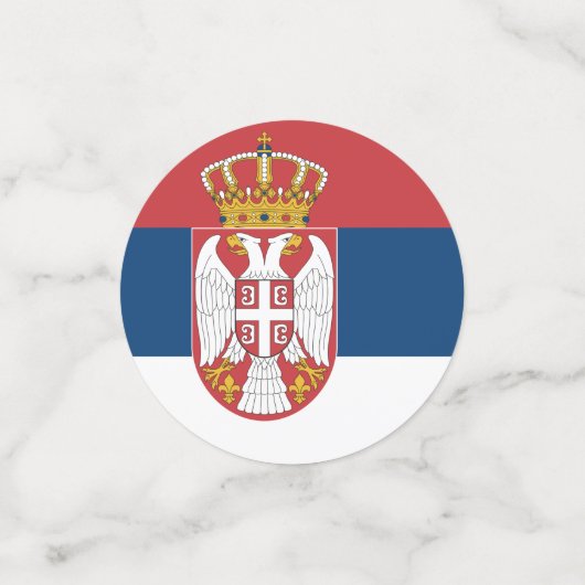 Table confetti avec drapeau de la Serbie (Petit recto)