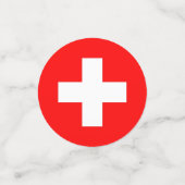 Table confetti avec drapeau de la Suisse (Petit recto)