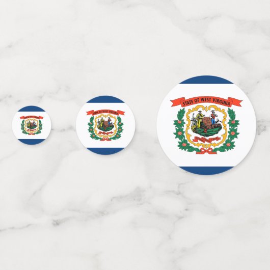 Table confetti avec drapeau de la Virginie-Occiden (Derrière)