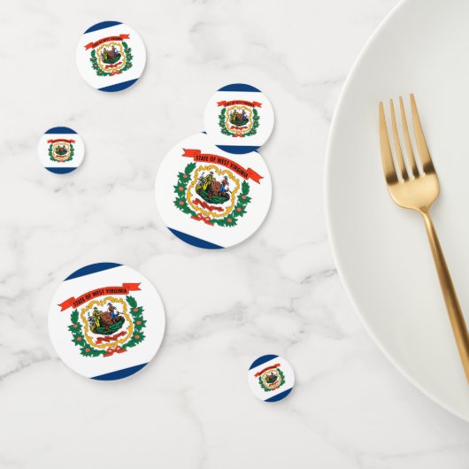 Table confetti avec drapeau de la Virginie-Occiden (Groupe)