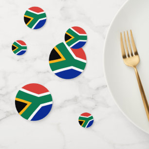 Table confetti avec drapeau de l'Afrique du Sud