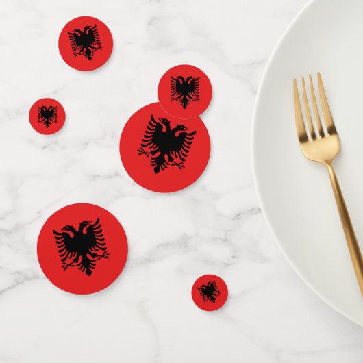 Table confetti avec drapeau de l'Albanie (Groupe)