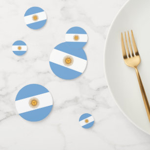 Table confetti avec drapeau de l'Argentine