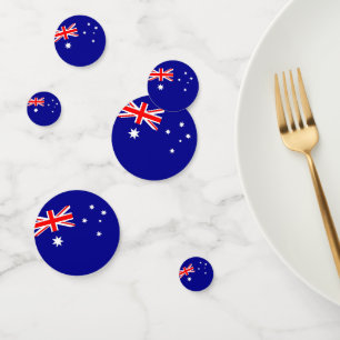 Table confetti avec drapeau de l'Australie