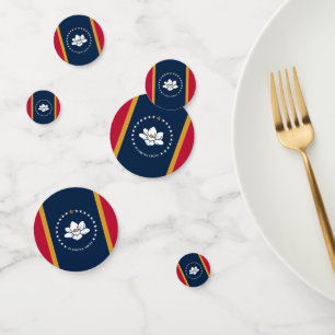 Table confetti avec drapeau de l'État du Mississip