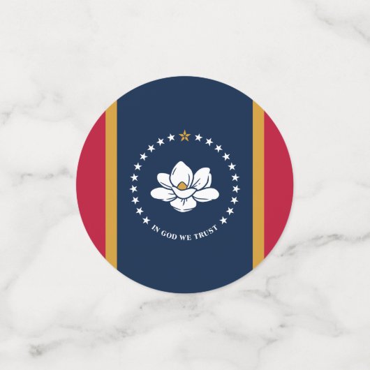 Table confetti avec drapeau de l'État du Mississip (Petit recto)