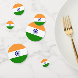 Table confetti avec drapeau de l'Inde