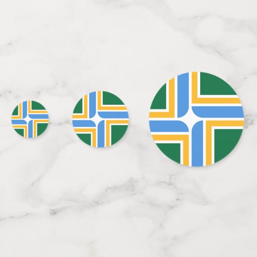 Table confetti avec drapeau de Portland, Oregon (Derrière)