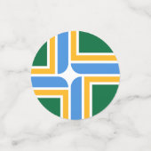 Table confetti avec drapeau de Portland, Oregon (Petit recto)