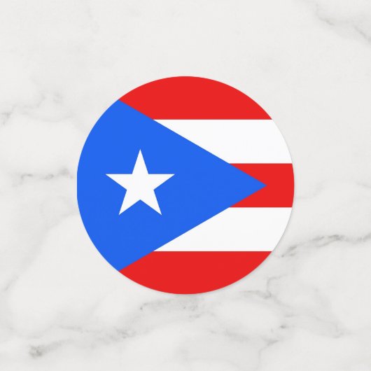 Table confetti avec drapeau de Porto Rico (Petit recto)