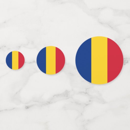 Table confetti avec drapeau de Roumanie (Derrière)