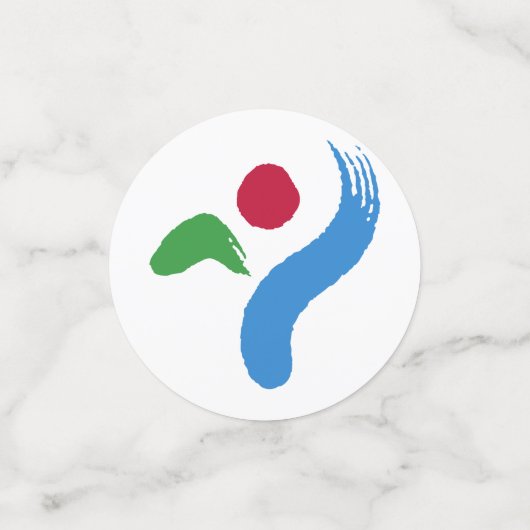 Table confetti avec drapeau de Séoul, Corée du Sud (Petit recto)