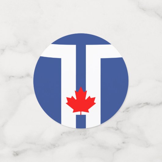 Table confetti avec drapeau de Toronto, Canada (Petit recto)