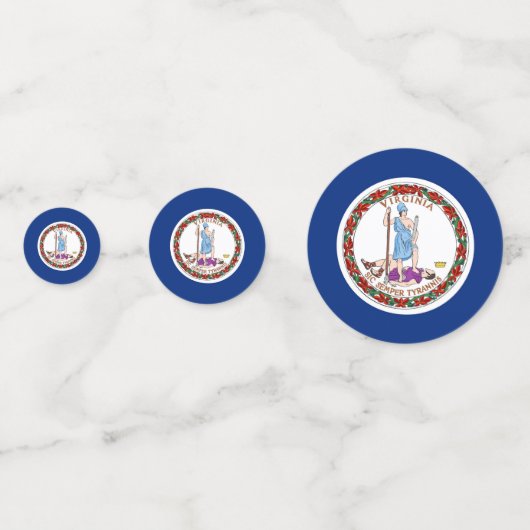 Table confetti avec drapeau de Virginie (Derrière)