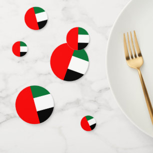 Table confetti avec drapeau des EAU