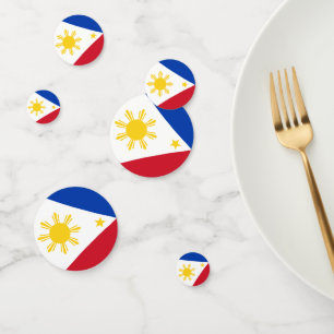 Table confetti avec drapeau des Philippines