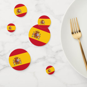 Table confetti avec drapeau d'Espagne