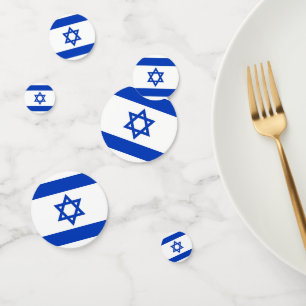 Table confetti avec drapeau d'Israël