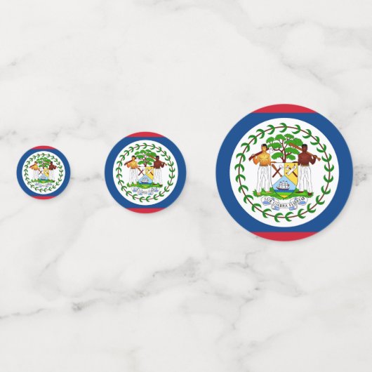 Table confetti avec drapeau du Belize (Devant)