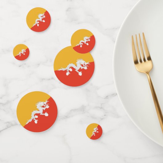Table confetti avec drapeau du Bhoutan (Groupe)
