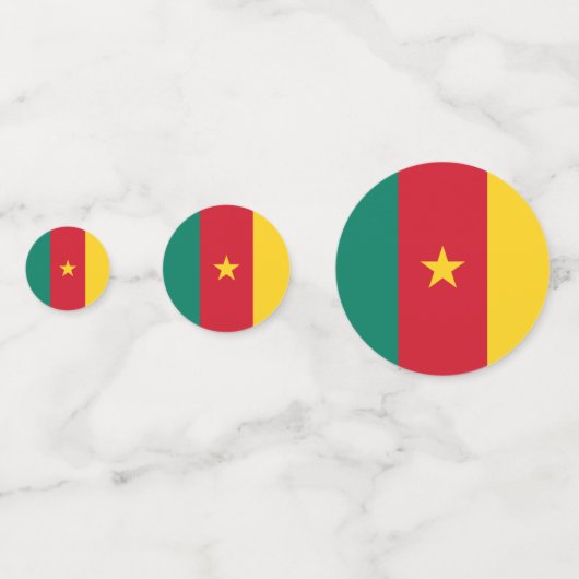 Table confetti avec drapeau du Cameroun (Derrière)