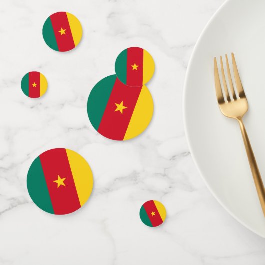 Table confetti avec drapeau du Cameroun (Groupe)