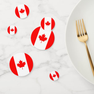 Table confetti avec drapeau du Canada