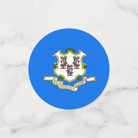 Table confetti avec drapeau du Connecticut, États- (Petit recto)