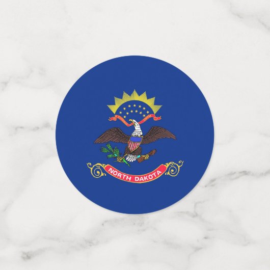 Table confetti avec drapeau du Dakota du Nord (Petit recto)