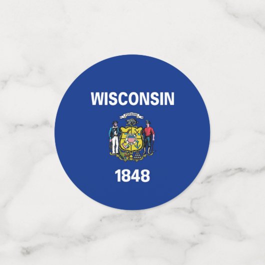 Table confetti avec drapeau du Wisconsin (Petit recto)