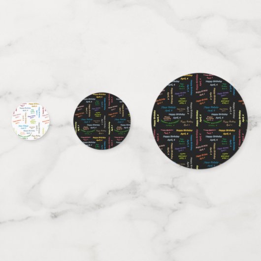 Table Confetti Avril, 4 Anniversaire (Devant)