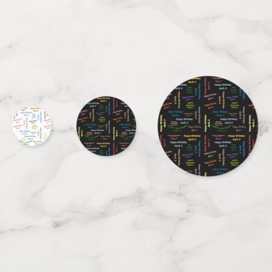 Table Confetti Avril, 6 Anniversaire (Devant)