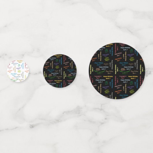 Table Confetti Avril, 7 Anniversaire (Devant)