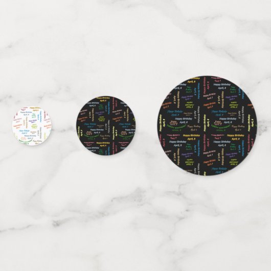 Table Confetti Avril, 8 Anniversaire (Devant)