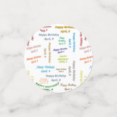 Table Confetti Avril, 9 Anniversaire (Petit recto)