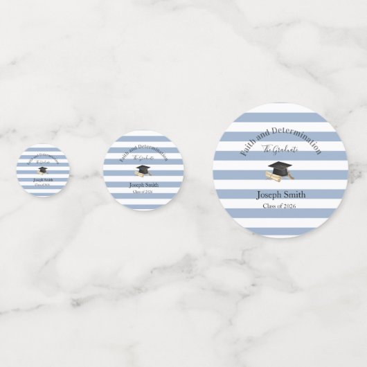 Table Confetti Blue Stripe Graduation Class 2026 (Devant)