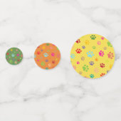 Table Confetti Colorée Empreintes de pattes (Derrière)