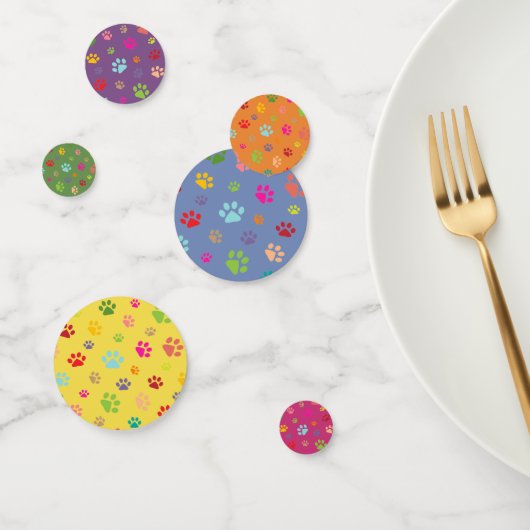 Table Confetti Colorée Empreintes de pattes (Groupe)