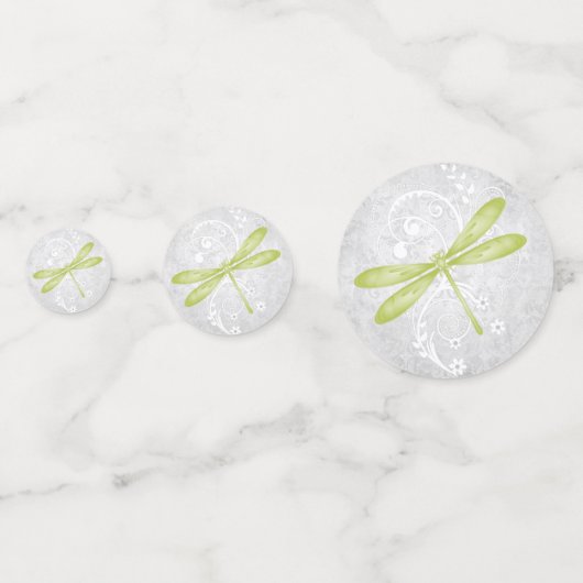 Table Confetti de Mariage de libellules vertes (Devant)