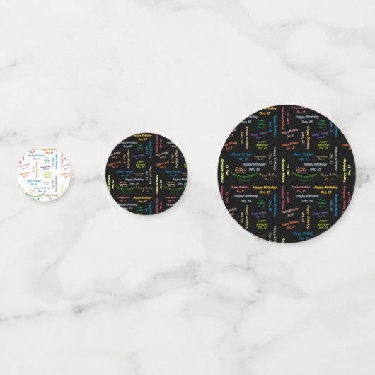 Table Confetti Décembre, 15 Anniversaire (Devant)