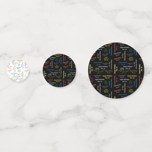 Table Confetti Décembre, 23 Anniversaire (Devant)