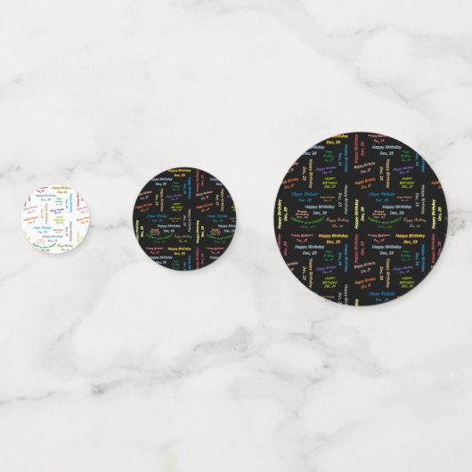 Table Confetti Décembre, 29 Anniversaire (Devant)