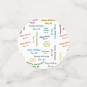 Table Confetti Décembre, 31 Anniversaire (Petit recto)