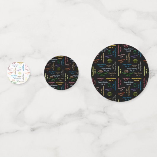 Table Confetti Février, 18 Anniversaire (Devant)