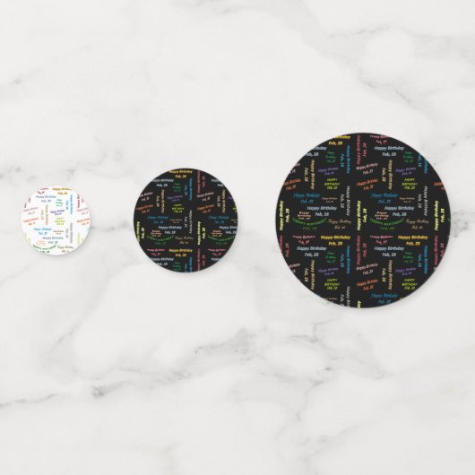 Table Confetti Février, 28 Anniversaire (Devant)