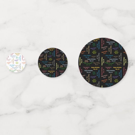 Table Confetti Février, 29 Anniversaire (Devant)