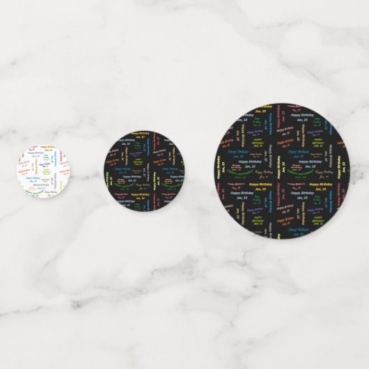 Table Confetti Janvier, 10 Anniversaire (Devant)