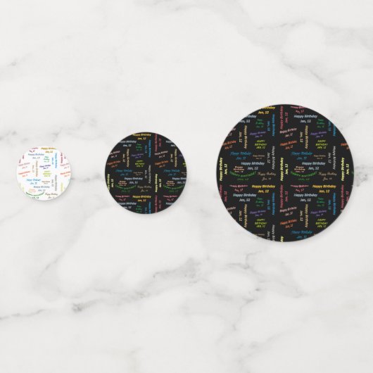 Table Confetti Janvier, 12 Anniversaire (Devant)