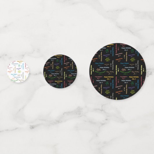 Table Confetti Janvier, 1er Anniversaire (Devant)